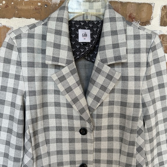 Cabi Valentina Peplum Jacket Size 10 Jersey Ponte Knit Checkered Blazer EUC‎ - Picture 4 of 15